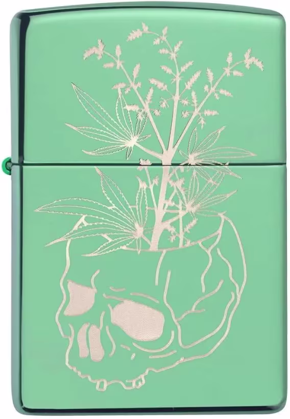 Zippo Çakmak  540 Mat Renkli Kafatası (Karanlıkta Parlıyor)