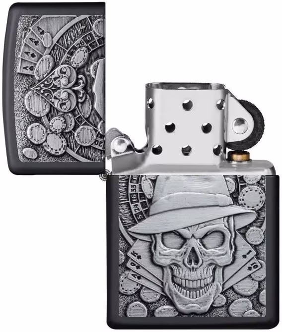 Zippo Çakmak  540 Mat Renkli Kafatası (Karanlıkta Parlıyor)