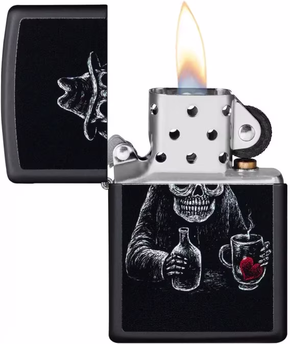 Zippo Çakmak  540 Mat Renkli Kafatası (Karanlıkta Parlıyor)