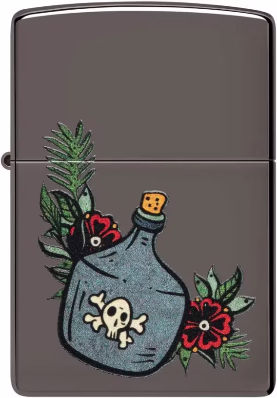 Zippo Çakmak  540 Mat Renkli Kafatası (Karanlıkta Parlıyor)