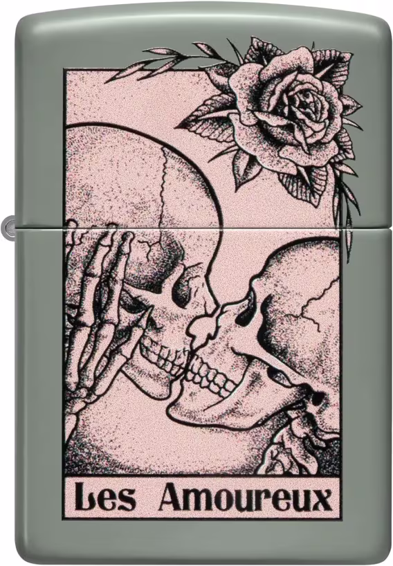 Zippo Çakmak  540 Mat Renkli Kafatası (Karanlıkta Parlıyor)