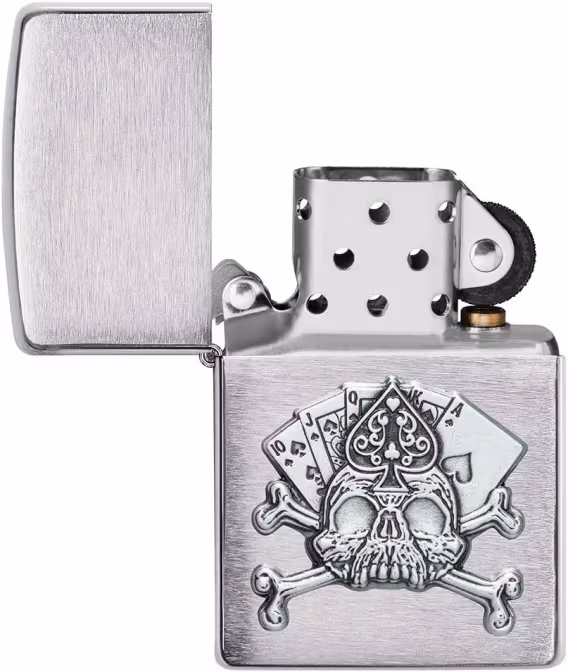 Zippo Çakmak  540 Mat Renkli Kafatası (Karanlıkta Parlıyor)