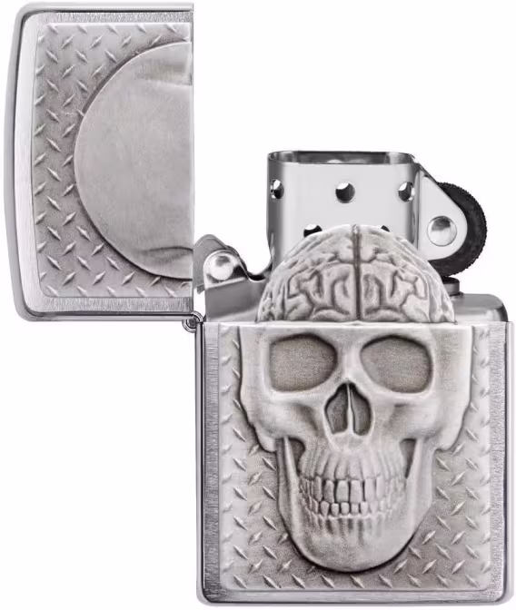 Zippo Çakmak  540 Mat Renkli Kafatası (Karanlıkta Parlıyor)