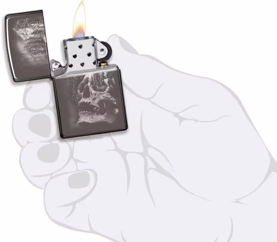 Zippo Çakmak  540 Mat Renkli Kafatası (Karanlıkta Parlıyor)