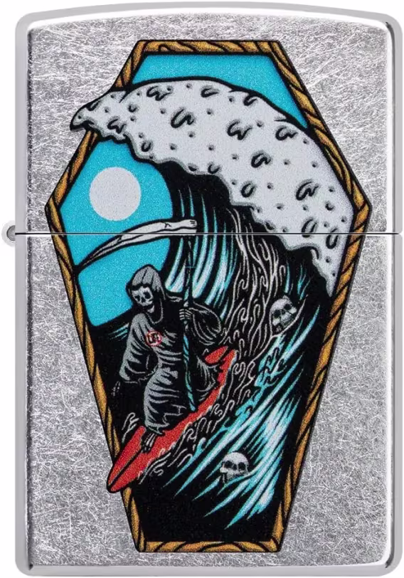 Zippo Çakmak  540 Mat Renkli Kafatası (Karanlıkta Parlıyor)