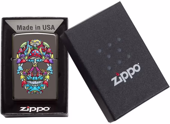 Zippo Çakmak  540 Mat Renkli Kafatası (Karanlıkta Parlıyor)