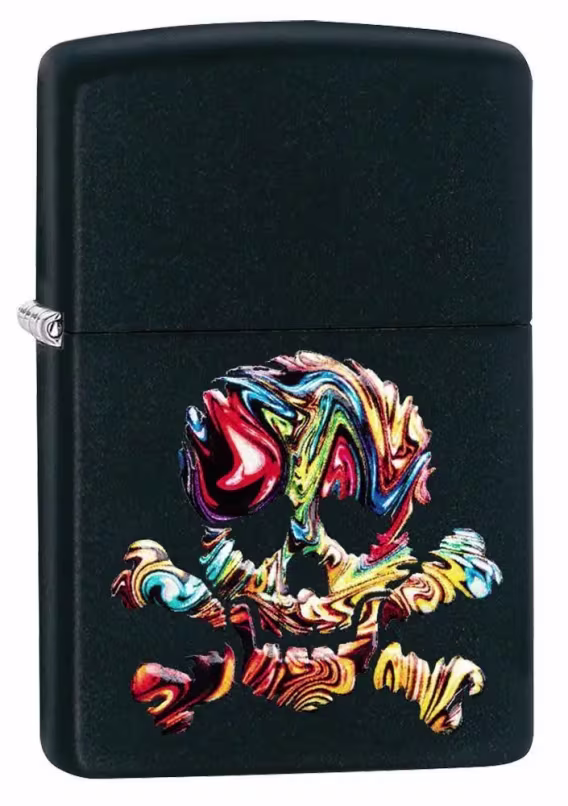 Zippo Çakmak  540 Mat Renkli Kafatası (Karanlıkta Parlıyor)