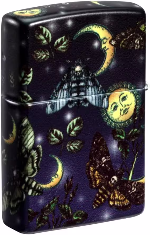 Zippo Çakmak  Siyah Mat Art Deco Kafatası