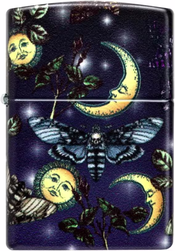 Zippo Çakmak  Siyah Mat Art Deco Kafatası