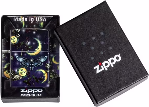 Zippo Çakmak  Ayçiçeği Desenli Doku Baskı Siyah Mat