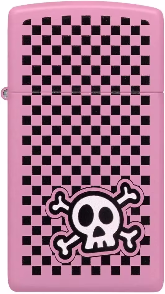 Zippo Çakmak  Kırmızı Mat Kafatası Kral ve Güzellik Kraliçesi