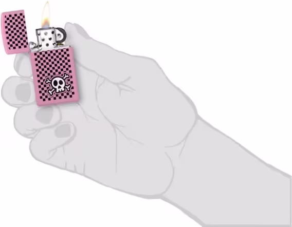 Zippo Çakmak  Kırmızı Mat Kafatası Kral ve Güzellik Kraliçesi