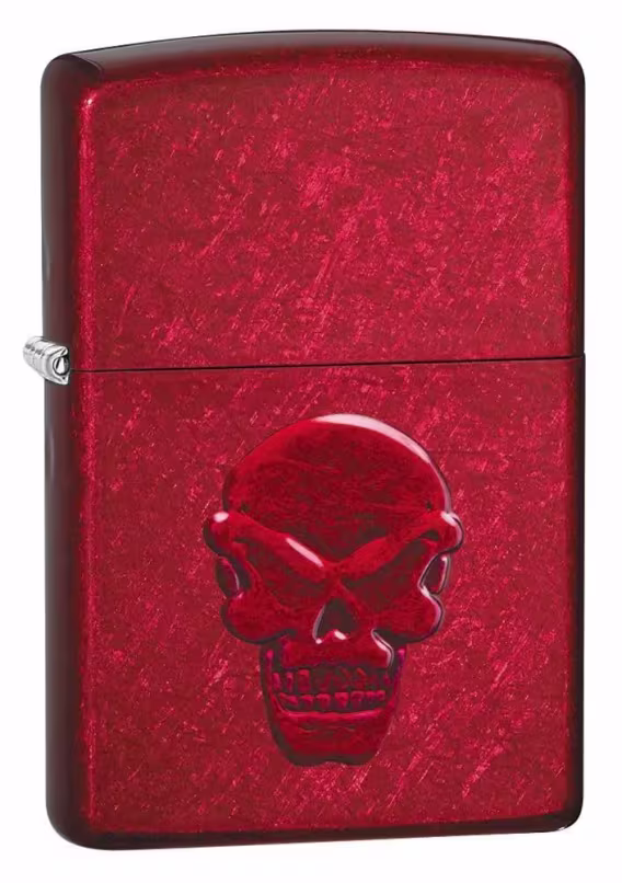 Zippo Çakmak  Kırmızı Mat Kafatası Kral ve Güzellik Kraliçesi