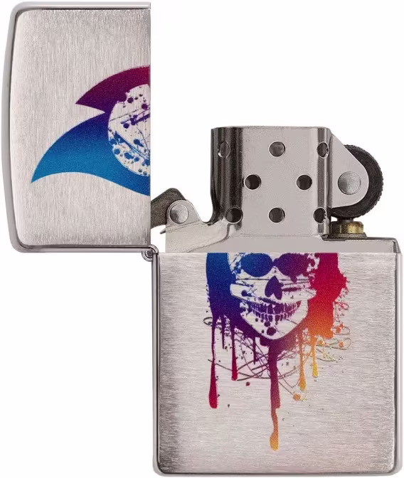 Zippo Çakmak  Kırmızı Mat Kafatası Kral ve Güzellik Kraliçesi