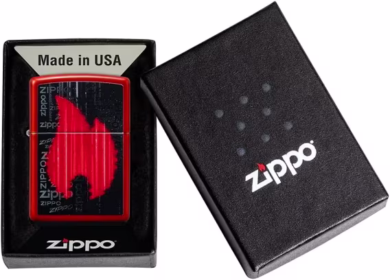 Zippo Alevli Çakmak  Kırmızı Renkli