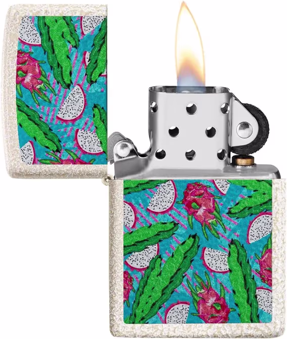 Zippo Çiçek Çakmaklar  Cıva Cam Ejderha Meyvesi