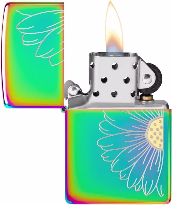 Zippo Çiçek Çakmak  Çok Renkli İki Tonlu Papatya