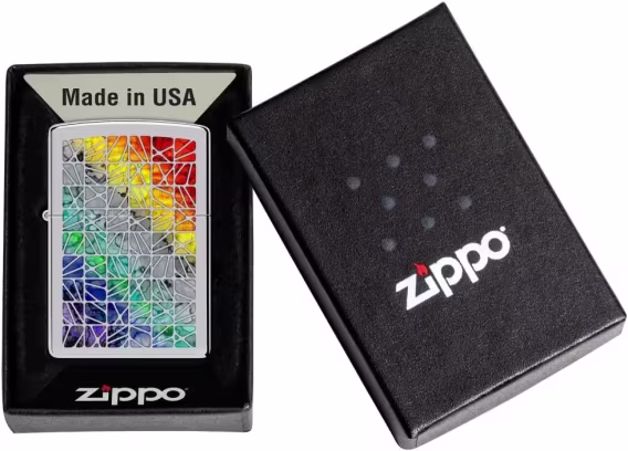 Zippo Sanatsal Çakmaklar  Yüksek Cilalı Krom Füzyon Deseni