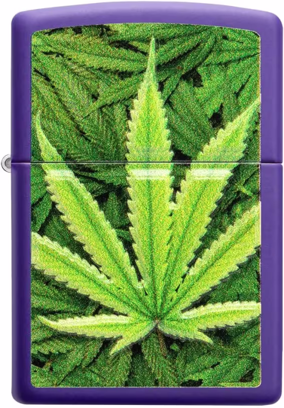 Zippo Yaprak Çakmak  Mor Mat Doku Baskı