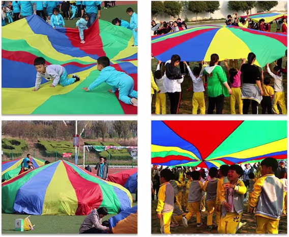 Açık Hava Parti Oyunları için AMYESE 10ft/ 16.4ft Gökkuşağı Paraşütü