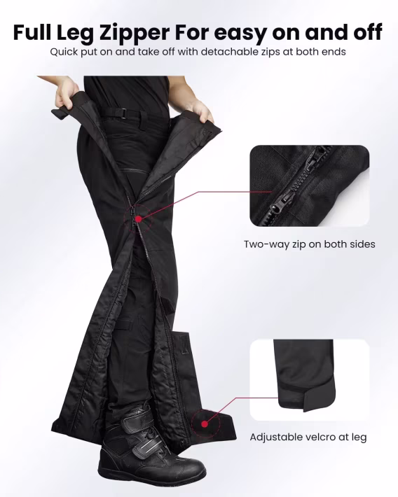 ILM Çıkarılabilir Kış Motosiklet Pantolonu  CE 2 Zırhlı