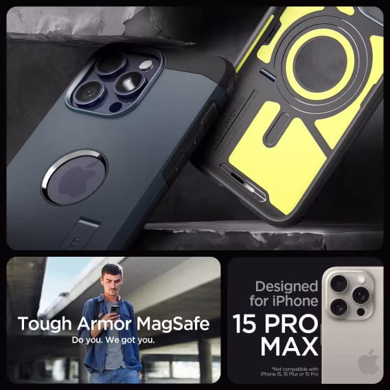 Spigen iPhone 15 Plus MagFit Manyetik Tough Armor Kılıf