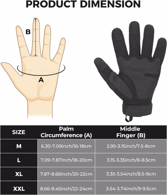 KEMIMOTO Erkek Taktik Airsoft Eldiveni