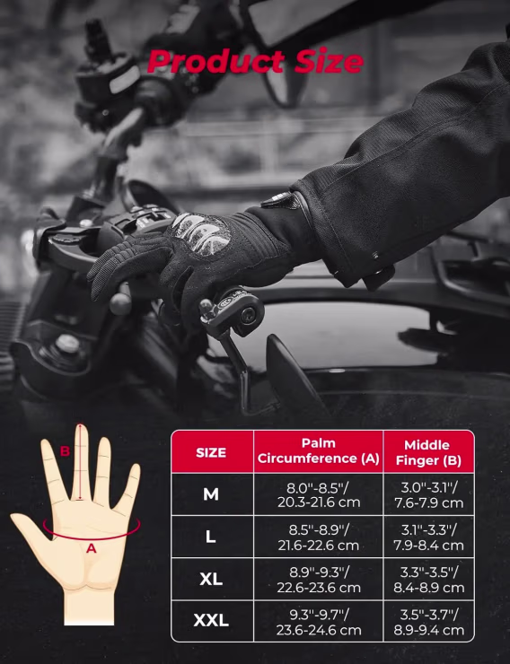 KEMIMOTO Erkek Motosiklet Eldiveni