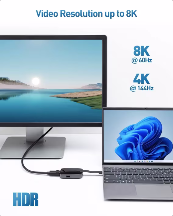 Cable Matters 4'ü 1 arada USB C 4K/60Hz iPhone 15 Şarj Noktası