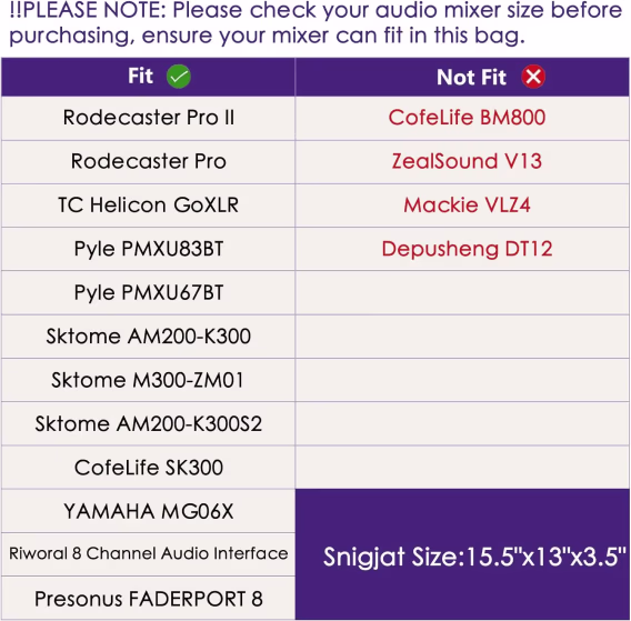 SNIGJAT 10mm Dolgulu Koruyucu DJ Mikser Çantası