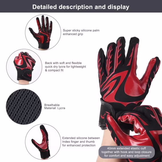 SPOMAT Genç Alıcı Futbol Eldiveni (Silikon Tutuş)