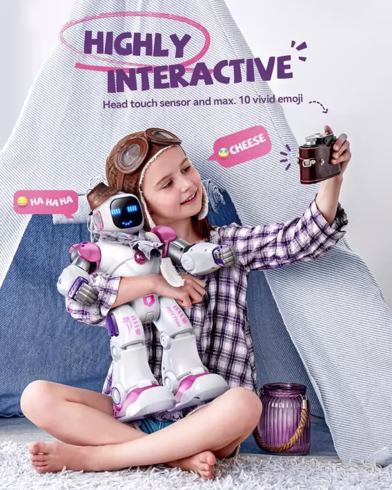 Ruko 1088 Çocuklara Yönelik Akıllı Robot  Pembe