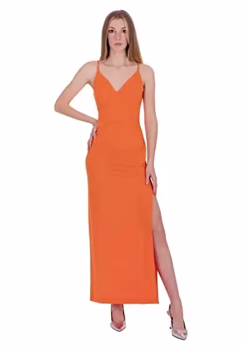 GUESS Kadın Micro Straps Ramsha Uzun Elbise