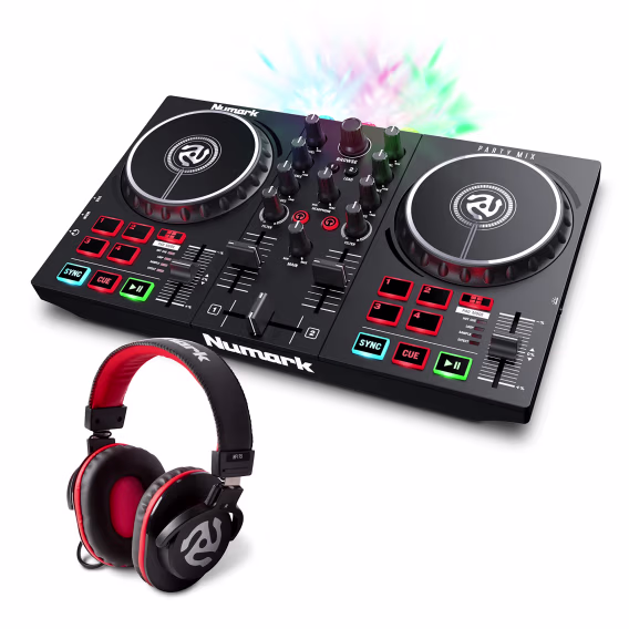 Numark DJ Kontrol Cihazı Paketi - Parti Işıkları ve USB DJ Seti