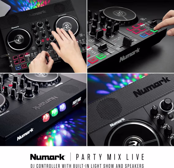 Numark DJ Kontrol Cihazı Paketi  Parti Işıkları ve USB DJ Seti