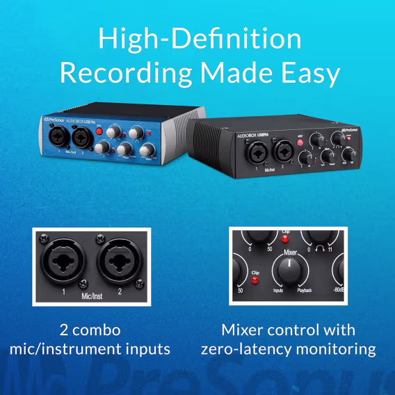 PreSonus AudioBox 96 25. Yıldönümü Stüdyo Kayıt Paketi