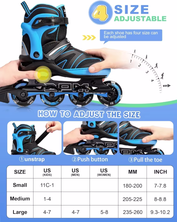 2PM SPORTS Çocuk Ayarlanabilir Tek Sıralı Paten