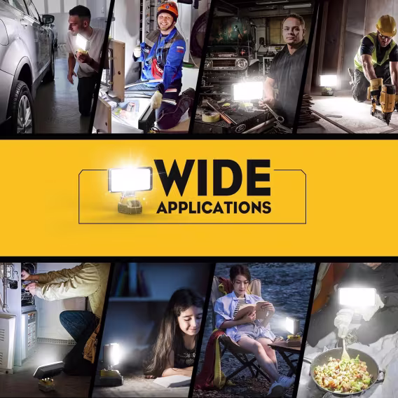 Ecarke DeWalt 18V/20V Lityum Pil için LED Çalışma Işığı (Akülü El Tipi)