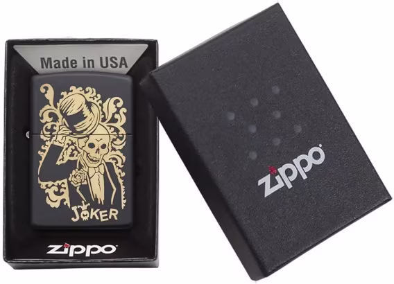 Zippo Çakmak  Parlak Mavi Amerikan Kafatası