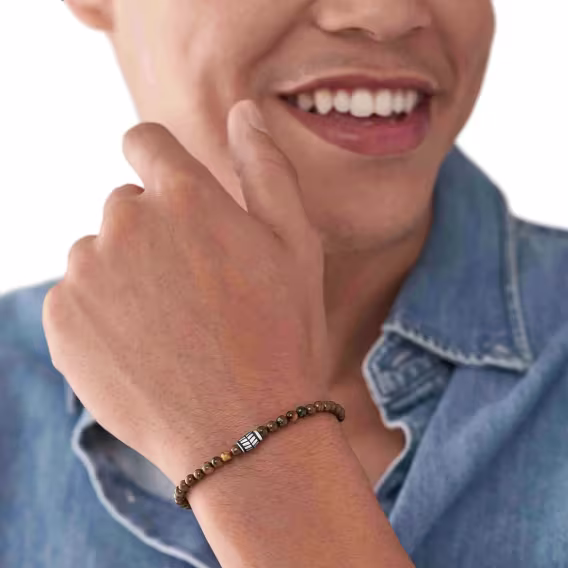 Fossil Erkek  Steel and Beaded Bileklik