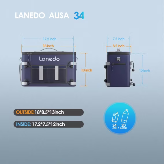 Lanedo 34 Gözlü Yumuşak Taraflı Soğutucu  Çok Kişilik Öğle Yemeği Çantası