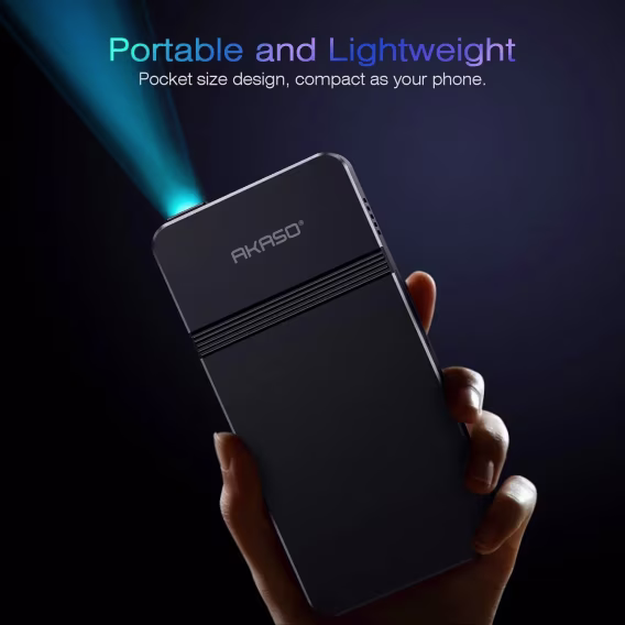 AKASO Mini Cep Boyutunda DLP Taşınabilir Projektör