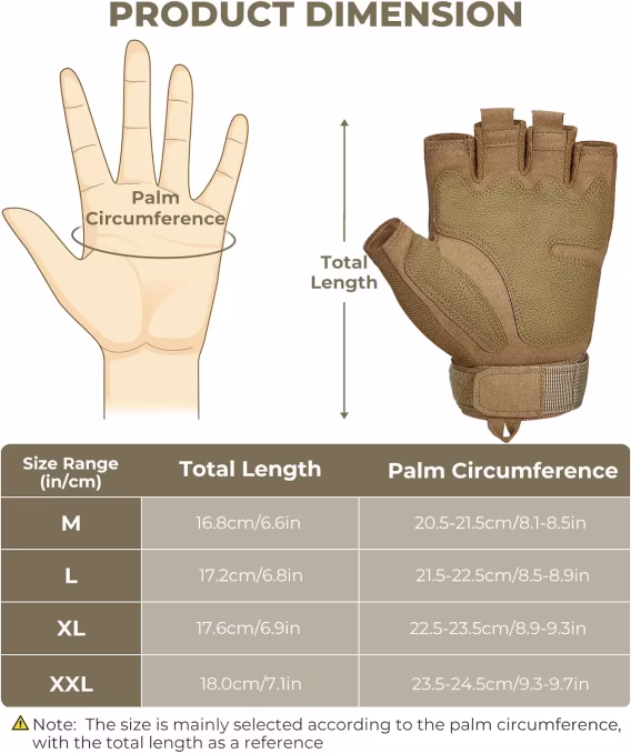 KEMIMOTO Parmaksız Taktik Motosiklet Eldiveni
