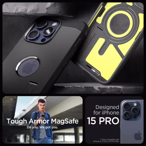 Spigen iPhone 15 Pro Magnetic Tough Armor MagFit Kılıf