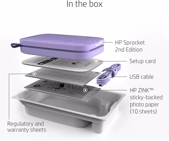 HP Sprocket Taşınabilir 2x3" Anında Fotoğraf Yazıcısı