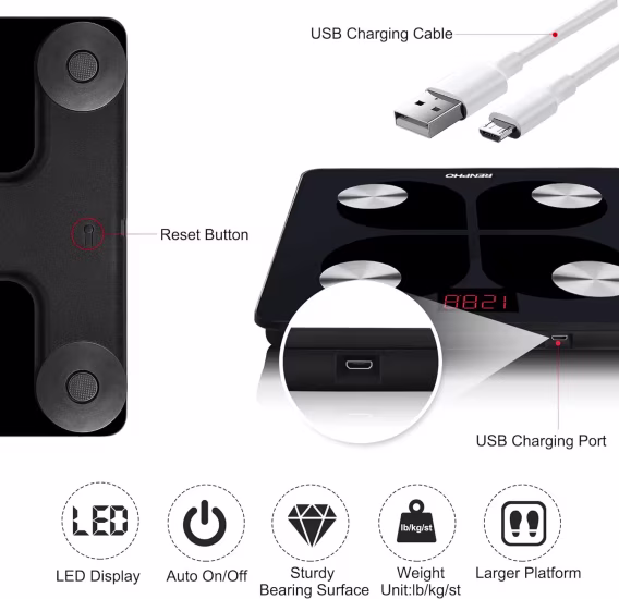 RENPHO Şarj Edilebilir Akıllı Terazi