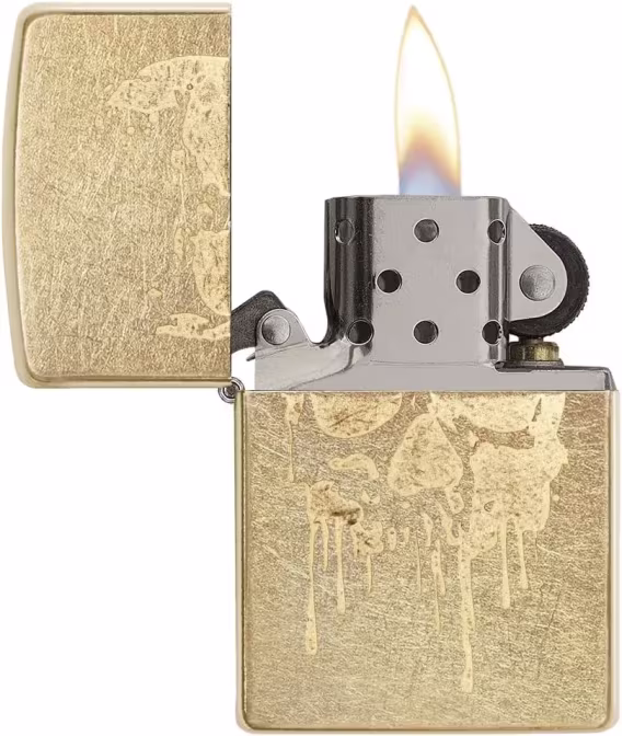 Zippo Çakmak  Kırmızı Mat Kafatası Kral ve Güzellik Kraliçesi