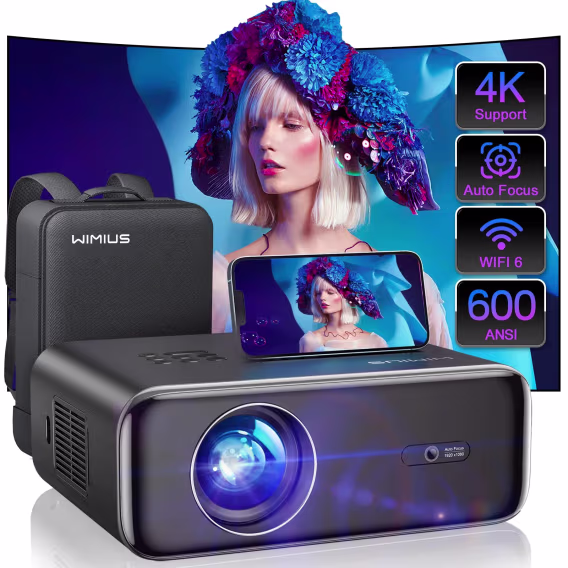 Wimius P62 1080P Wife 6 Bluetooth Dış Mekan Film Projektörü 