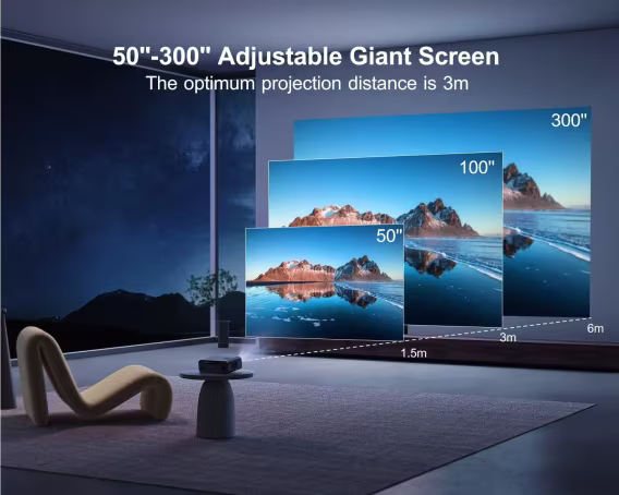 Wimius P62 1080P Wife 6 Bluetooth Dış Mekan Film Projektörü 