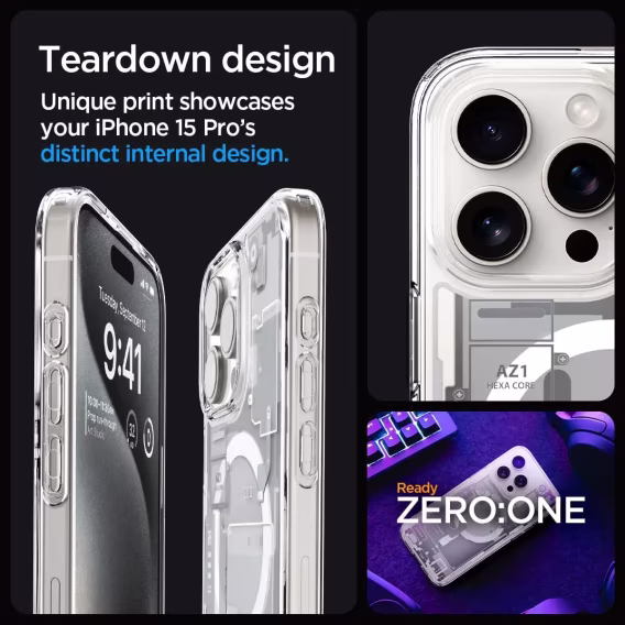 Spigen iPhone 15 Pro Manyetik Ultra Hibrit MagFit Sararmaz Kılıf